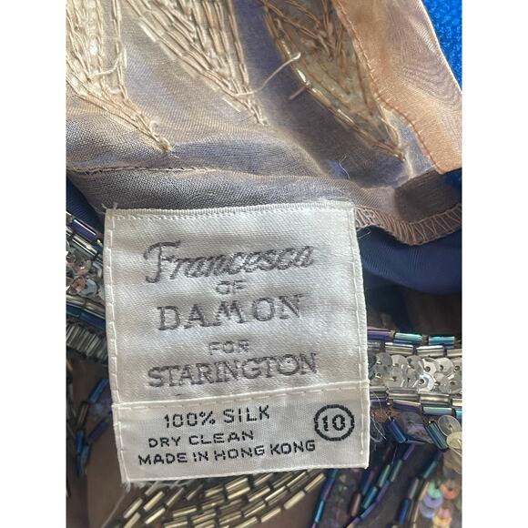 Francesca Of Damon For Starington Silk‎ Beaded Dress - Picture 5 of 6